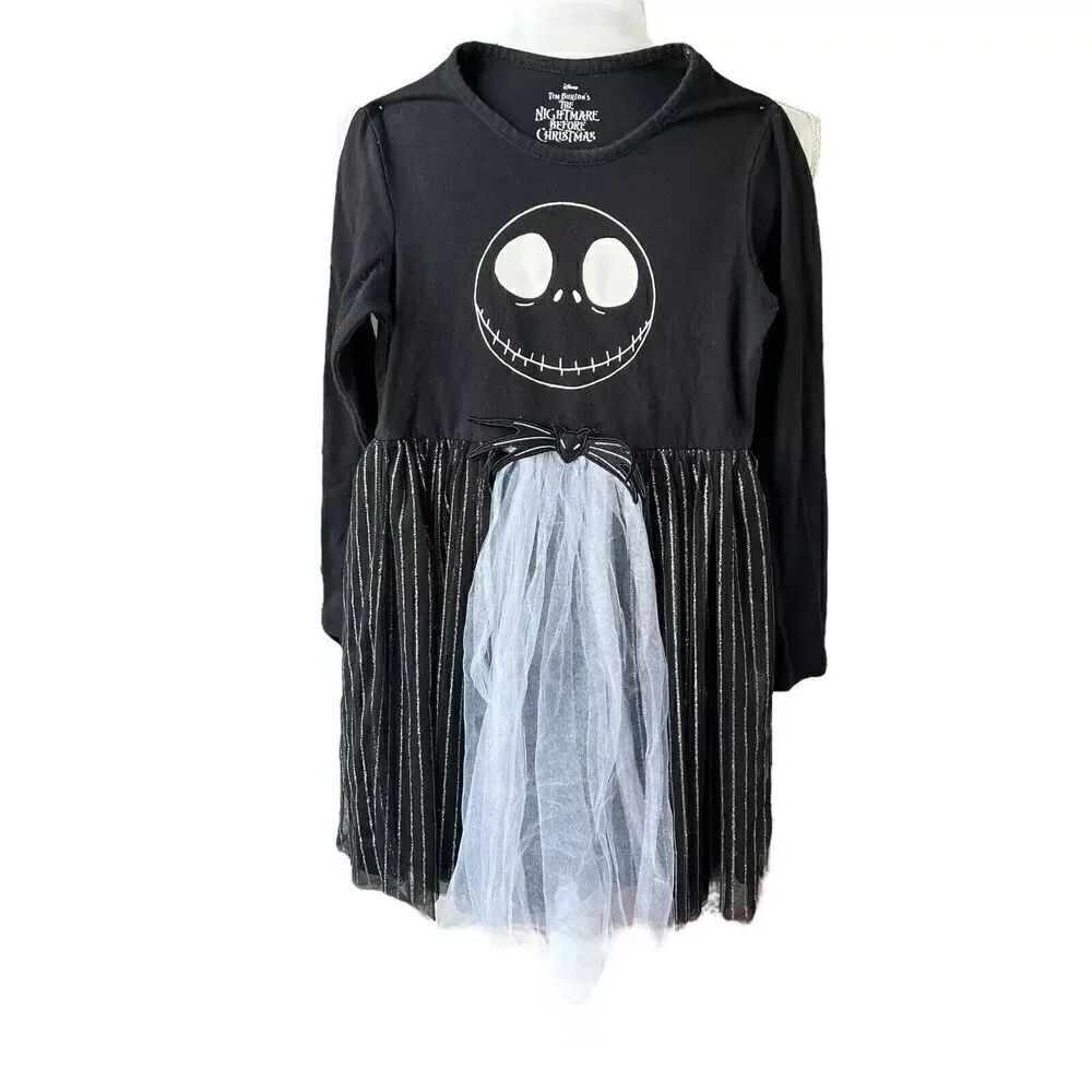 Nightmare before Christmas Jack Skellington long sleeve black dress Size 14/16 L